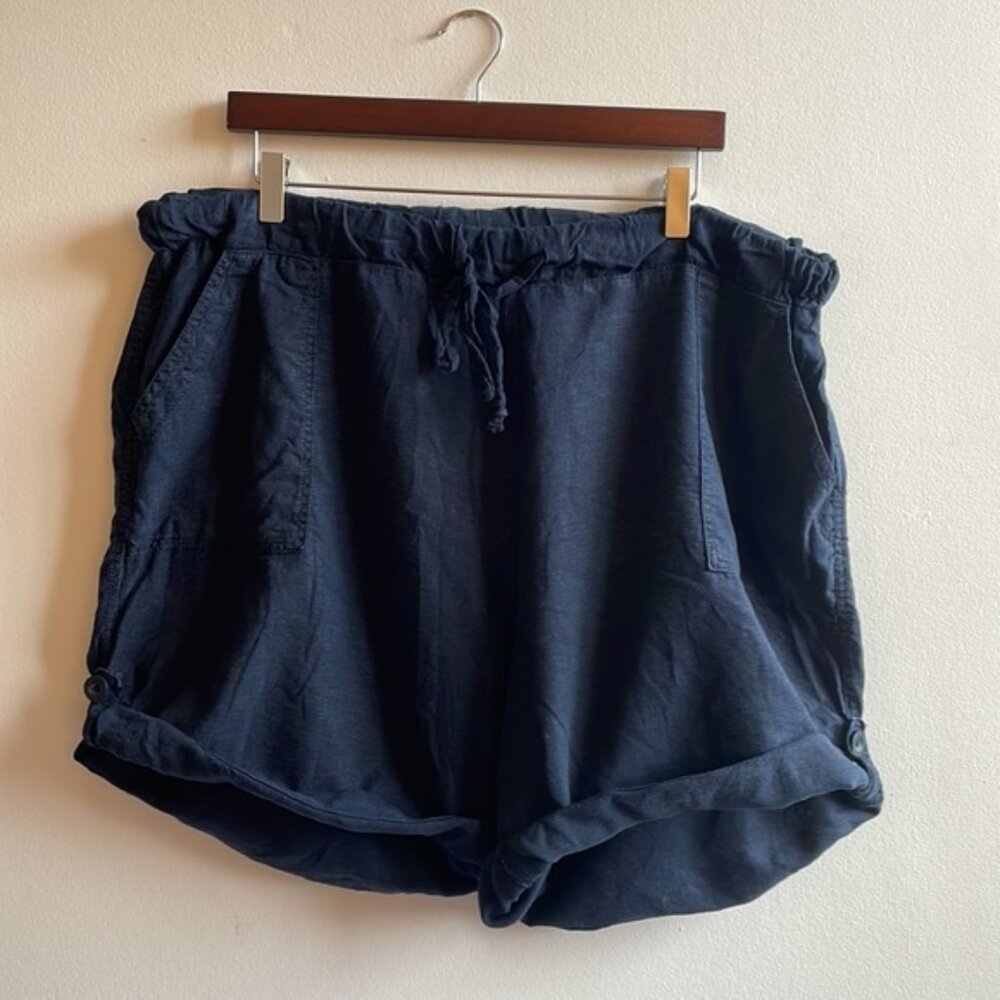 Navy Blue Linen Blend Joe Fresh Shorts 1X